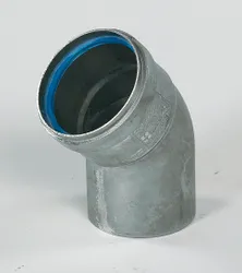 Enkelwandige rookgasbocht, Ubbink Rolux 4G, 45°, Ø80mm, aluminium, met lipring